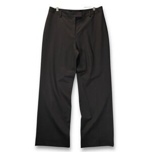 Brooks Brothers Caroline Fit Wool Wide Straight Leg Dress Pants Women's 10 Black